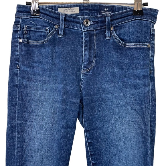AG The Prima Mid-Rise Cigarette Skinny Jean Denim Size 25 Blue Embroidered USA - Picture 6 of 15